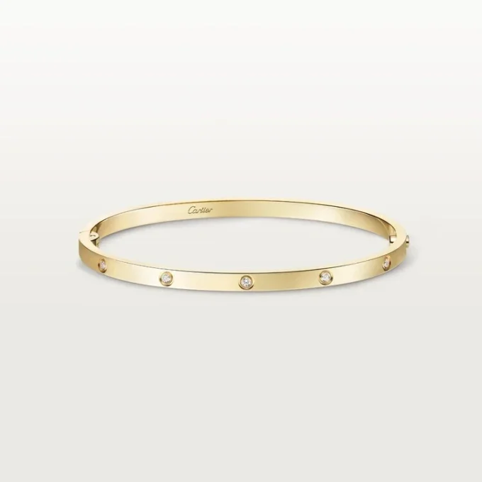 Pulsera Love, modelo pequeño, 10 diamantes
