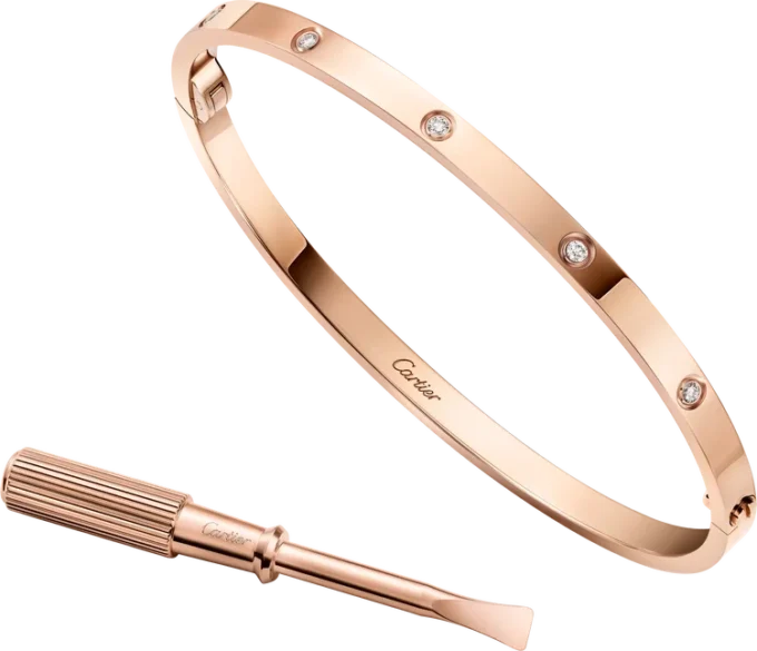 Pulsera Love, modelo pequeño, 10 diamantes