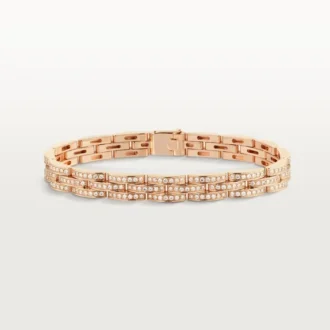 Pulsera Maillon Panthere, triple fila, pavé