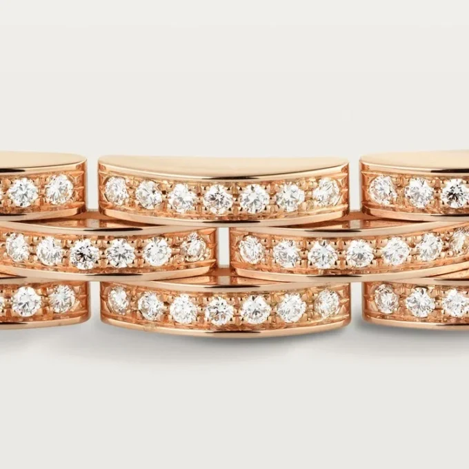 Pulsera Maillon Panthere, triple fila, pavé
