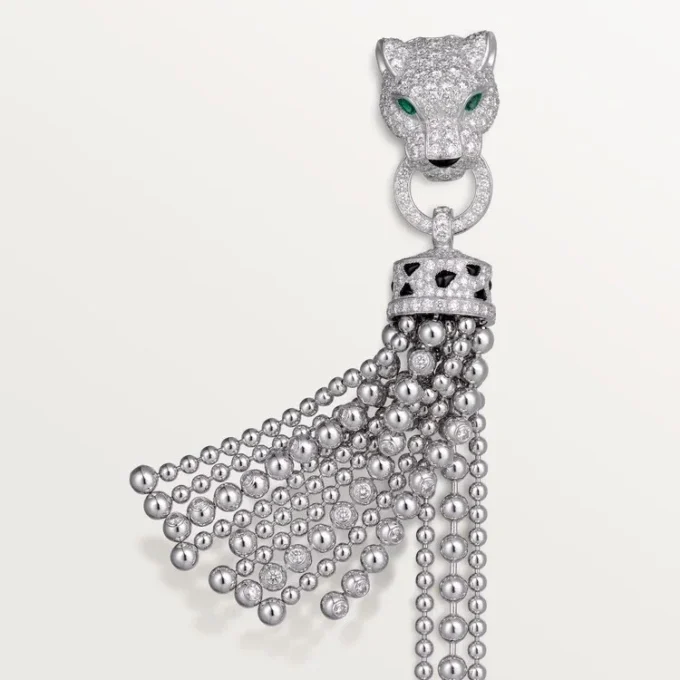 Pulsera Panthere de Cartier, con cadena, semipavé