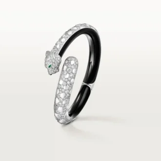 Pulsera Panthere De Cartier, laca negra, pavé