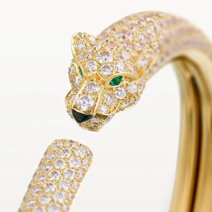 Pulsera Panthere de Cartier, modelo pequeño, semipavé
