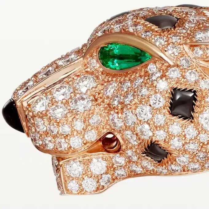 Pulsera Panthere De Cartier, obsidiana, pavé