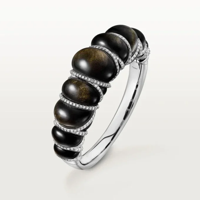 Pulsera Tressage de Cartier Libre, obsidiana, diamantes
