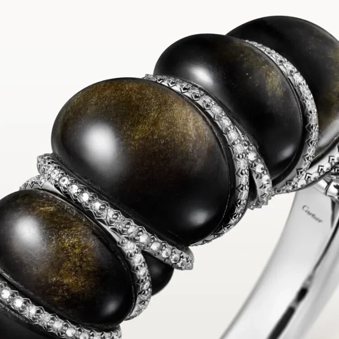 Pulsera Tressage de Cartier Libre, obsidiana, diamantes