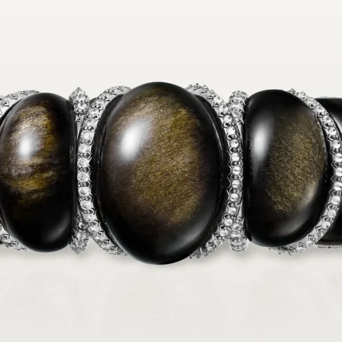 Pulsera Tressage de Cartier Libre, obsidiana, diamantes
