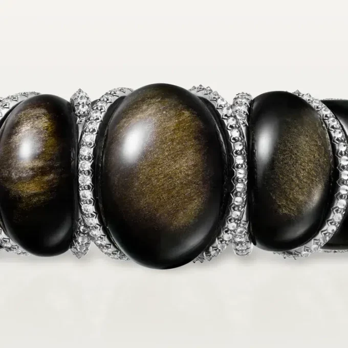 Pulsera Tressage de Cartier Libre, obsidiana, diamantes