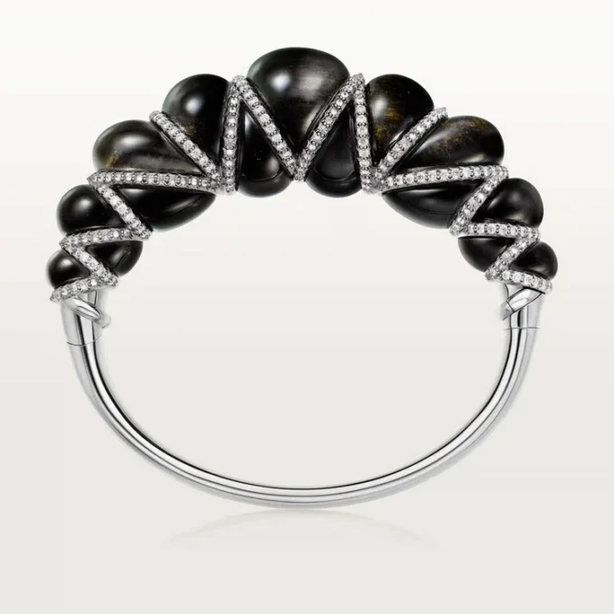 Pulsera Tressage de Cartier Libre, obsidiana, diamantes