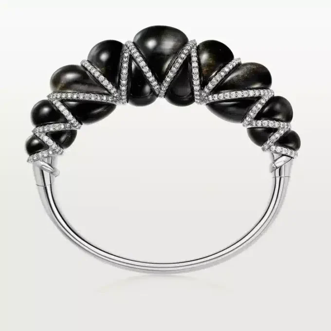 Pulsera Tressage de Cartier Libre, obsidiana, diamantes
