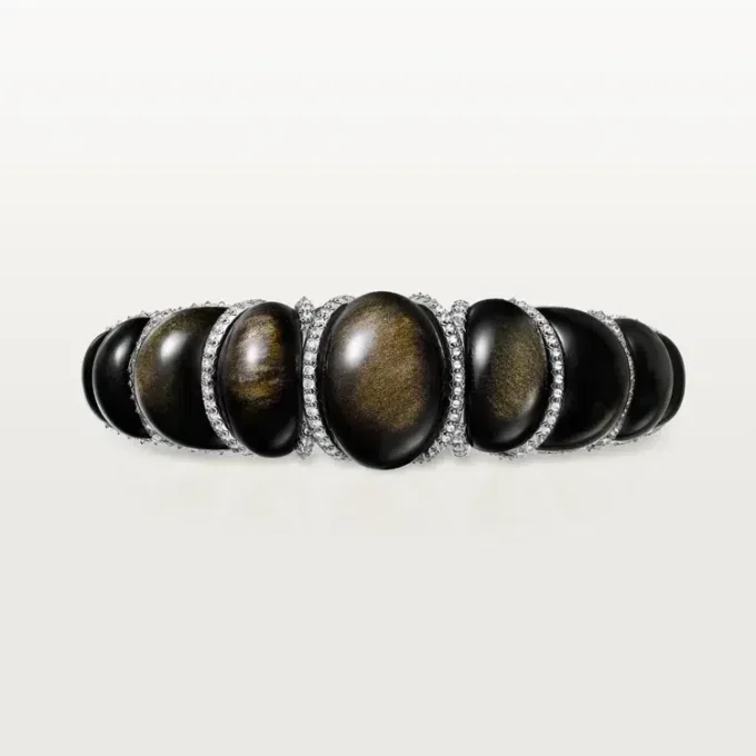 Pulsera Tressage de Cartier Libre, obsidiana, diamantes