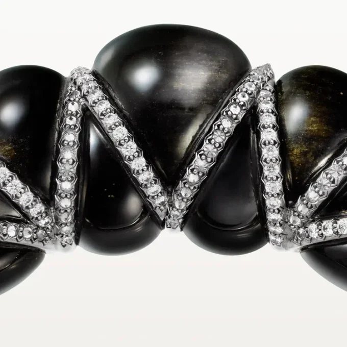 Pulsera Tressage de Cartier Libre, obsidiana, diamantes